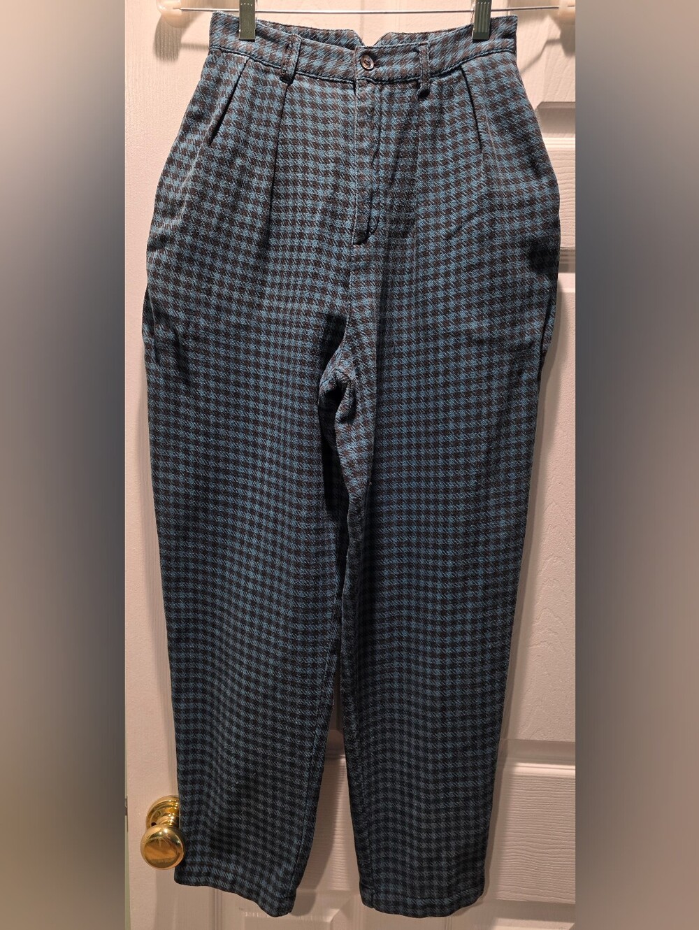 Vintage Gap Cotton Pleated Houndstooth Pants, size 3/4
